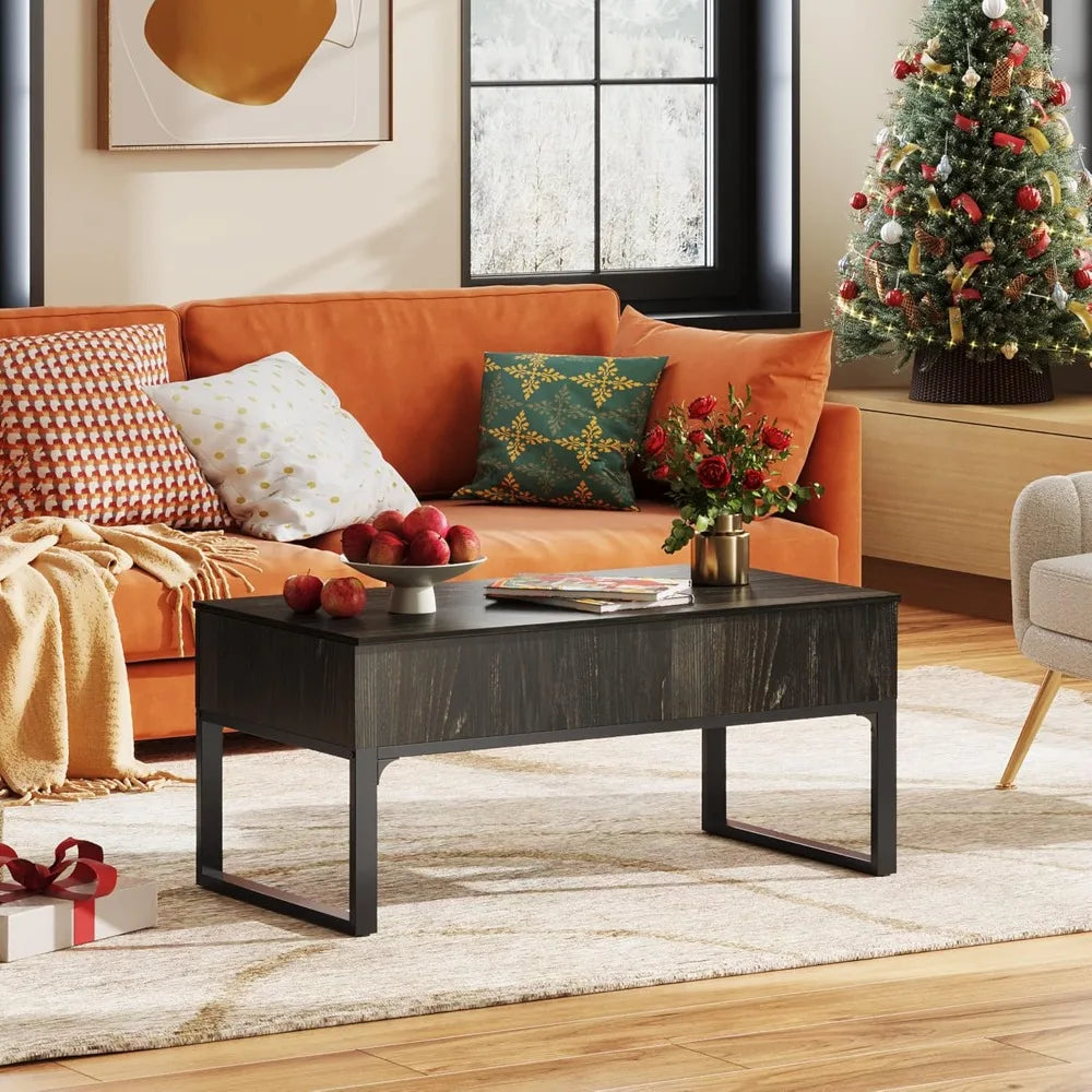40.9" with Lifting Top & Sliding Top, Wood Modern Center Table with 2 Hidden Compartment for Living Room, Coffee Tables