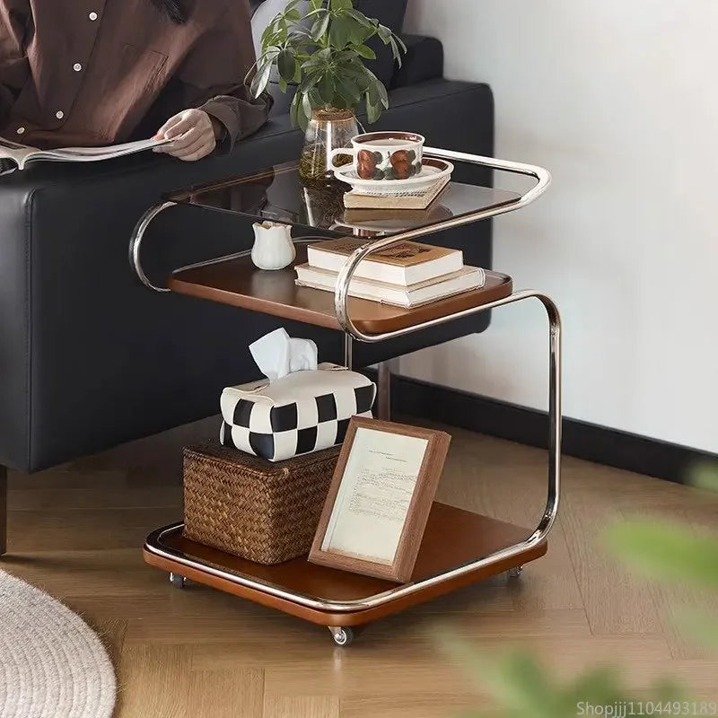 Moving Edge A Few Solid Wood Trolley Nordic Living Room Sofa Small Apartment Wabi-Sabi Vintage Small Coffee Table Furniture