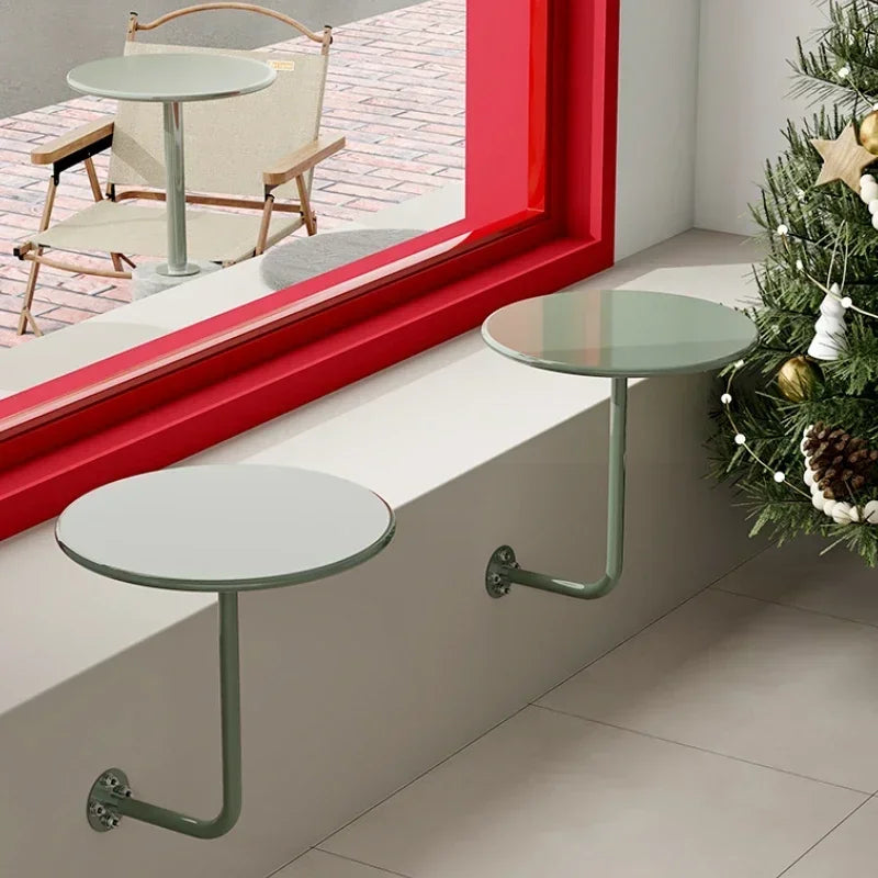 Industrial Against Wall Coffee Table Milk Tea Shop Wall Hanging Table Net Red Space Saving Dessert Desk Home Breakfast Rack