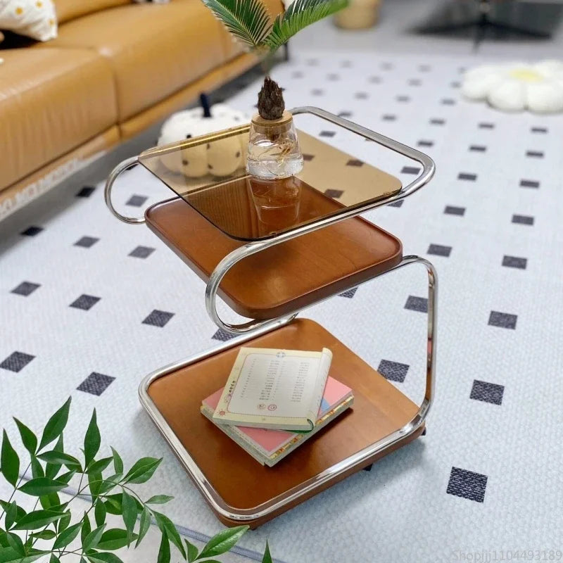 Moving Edge A Few Solid Wood Trolley Nordic Living Room Sofa Small Apartment Wabi-Sabi Vintage Small Coffee Table Furniture