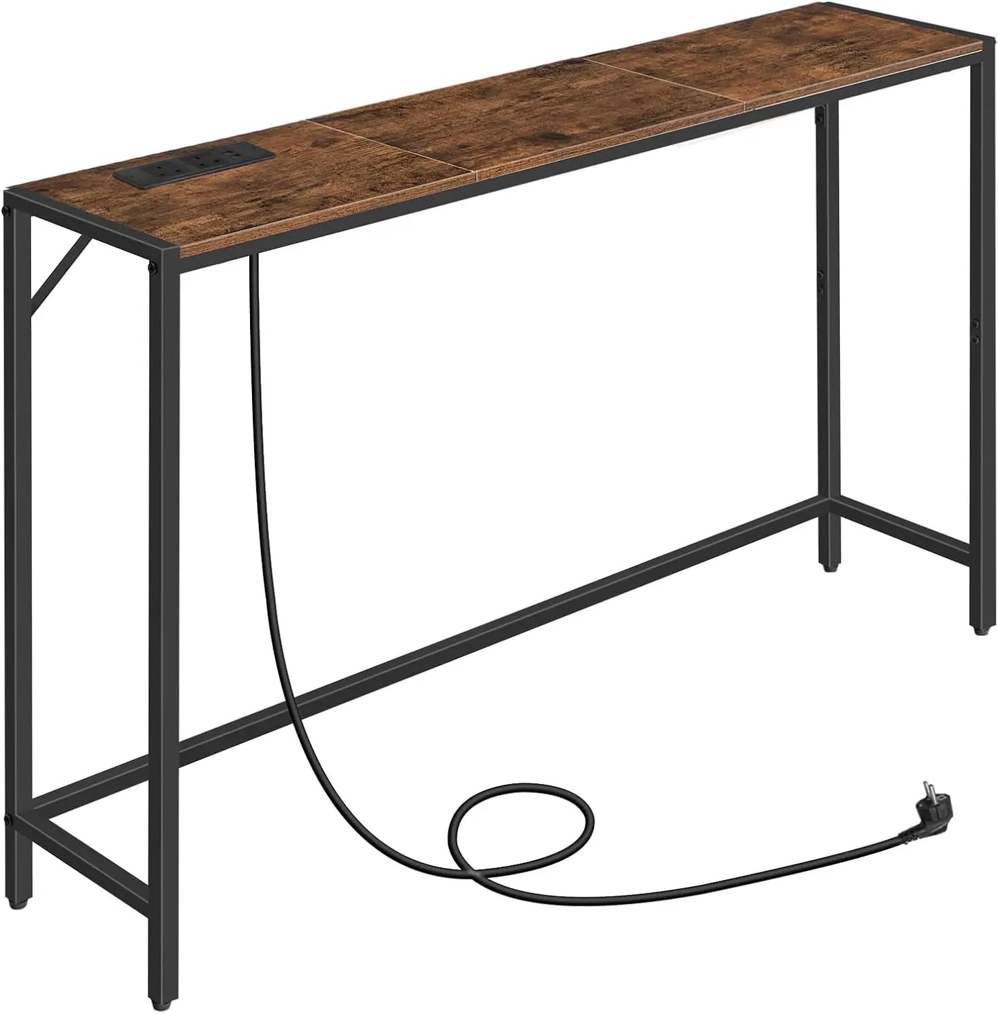Console Table, Narrow Sofa Table, Entrance Table with Power Station, Behind Couch Table, Simple Style