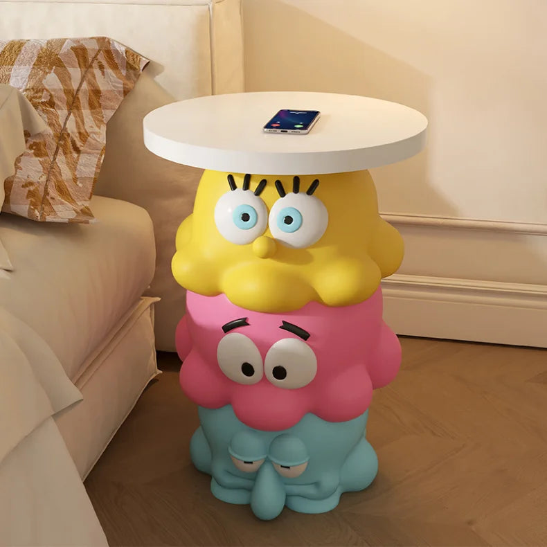 Light Luxury and High-end Living Room Home Side Table, Movable Small Bedside Table, Floor-standing Ornaments, Coffee Table