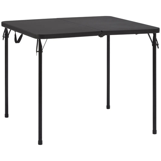 5-Piece Resin Folding Table and Four Folding Chairs Set for Serving Table, Craft Supply Table, Outdoor Dining Table