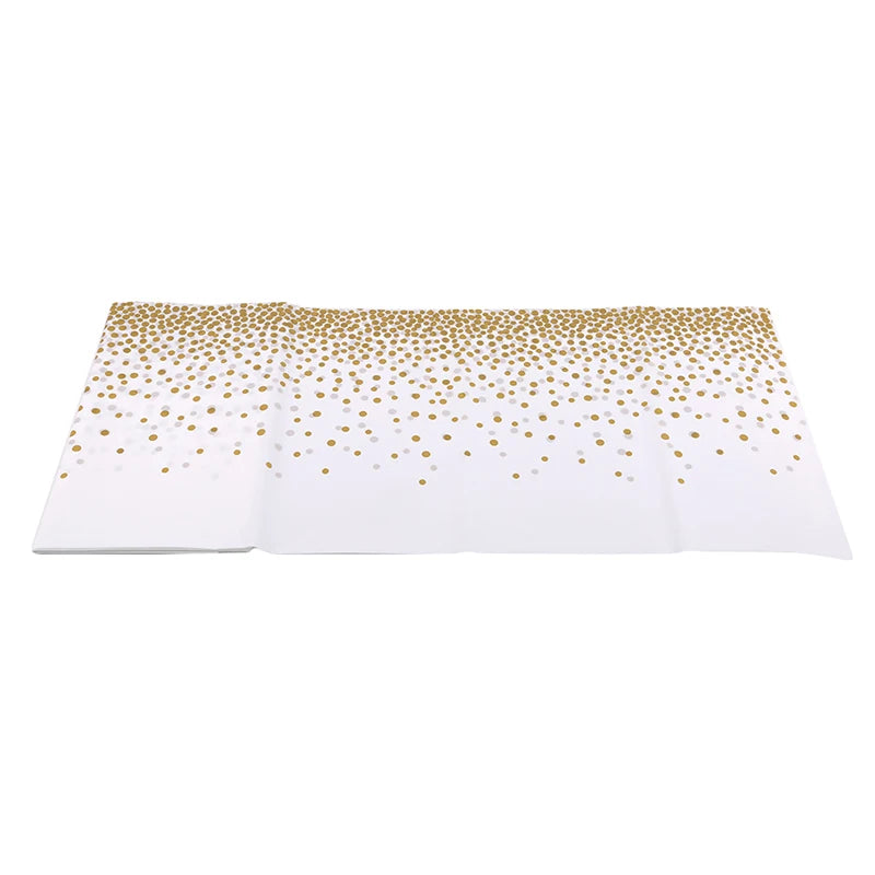 Tablecloth Decoration Supplies Bronzing Black Dots Disposable Birthday Wedding Golden Rose Gold Silver Banquet Tablecloth