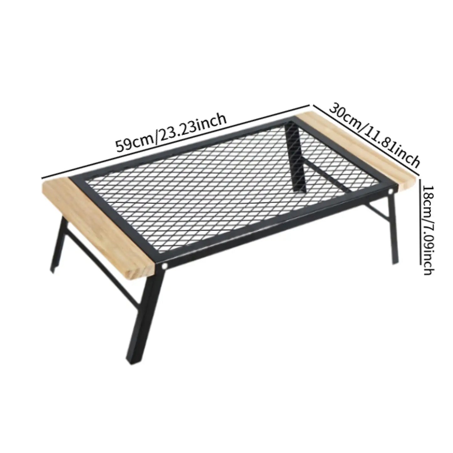 Folding Camping Table Lightweight Desk Mesh Table for Garden Hiking Barbecue
