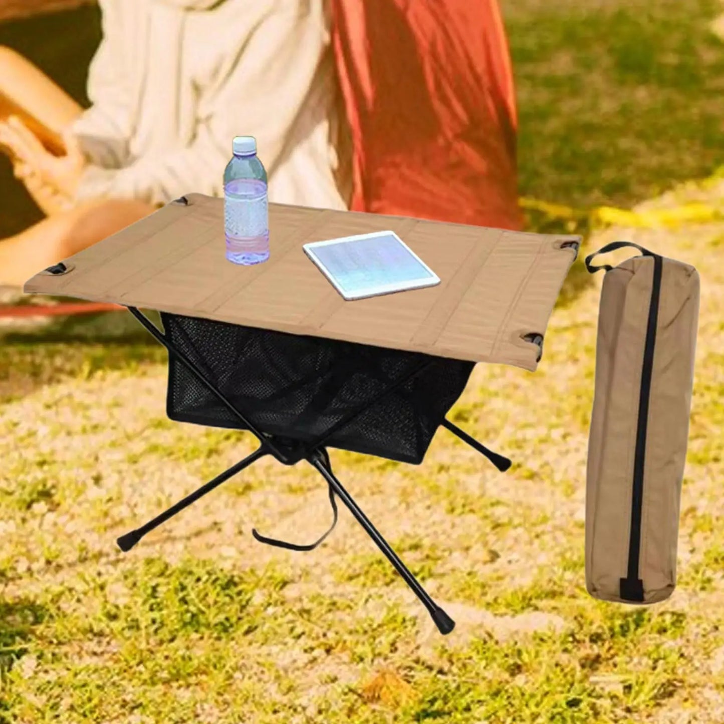 Outdoor Foldable Table with Carry Bag Heavy Duty Easy to Clean Outdoor Furniture for Beach Catering Backyard Mountaineering BBQ