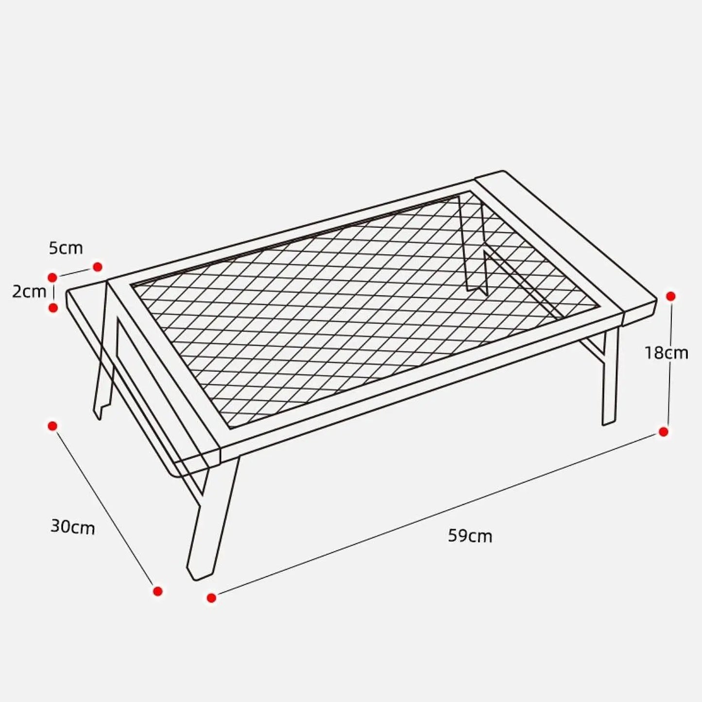 Folding Camping Table Lightweight Desk Mesh Table for Garden Hiking Barbecue