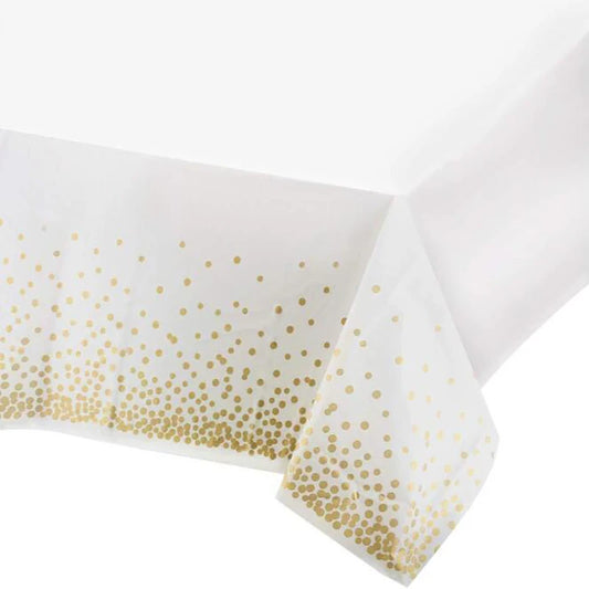 Tablecloth Decoration Supplies Bronzing Black Dots Disposable Birthday Wedding Golden Rose Gold Silver Banquet Tablecloth