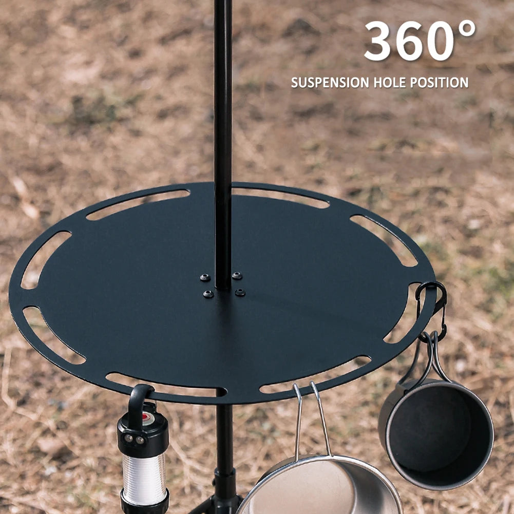 Portable Dining Table Strong Load-bearing Telescopic Camping Table with Light Pole Tripod Storage Bag Outdoor Furniture