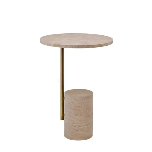 Coffee Table,Small Size Living Room Sofa Round Stone Travertine Side Coffee Table For Restaurant Hotel