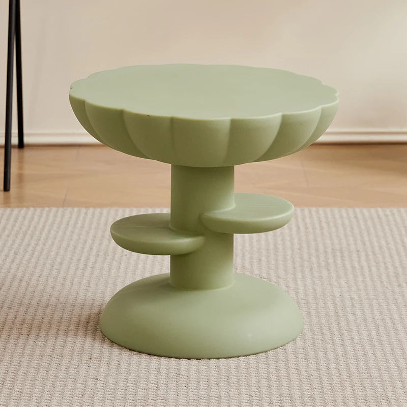 Cream Style Creative Flower Coffee Table Simple Double Storage Tray Edge Table Living Room Decoration Bedroom Bedside Cabinet