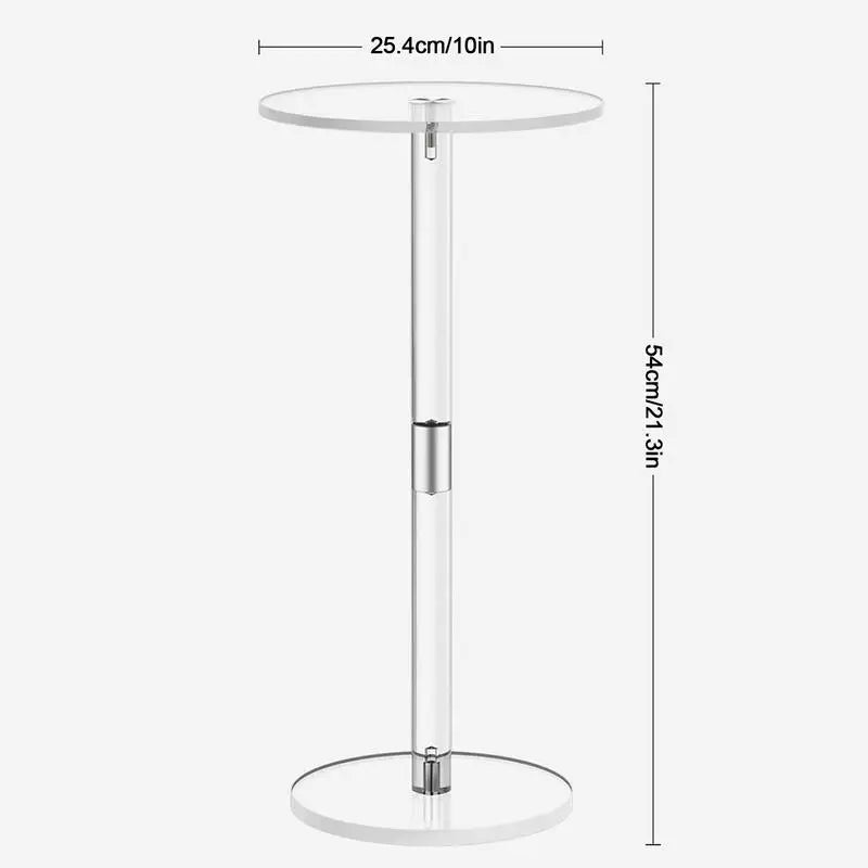 Acrylic Transparent Coffee Clear Drink Table Small Round End Modern Living Room bedside Table Acrylic desk Home Decorations