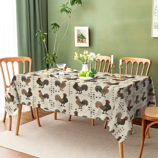 Farmhouse Farmhouse Vintage Rooster Waterproof Rectangular Polyester Tablecloth Home Decor  Kitchen Living Room Wedding Party