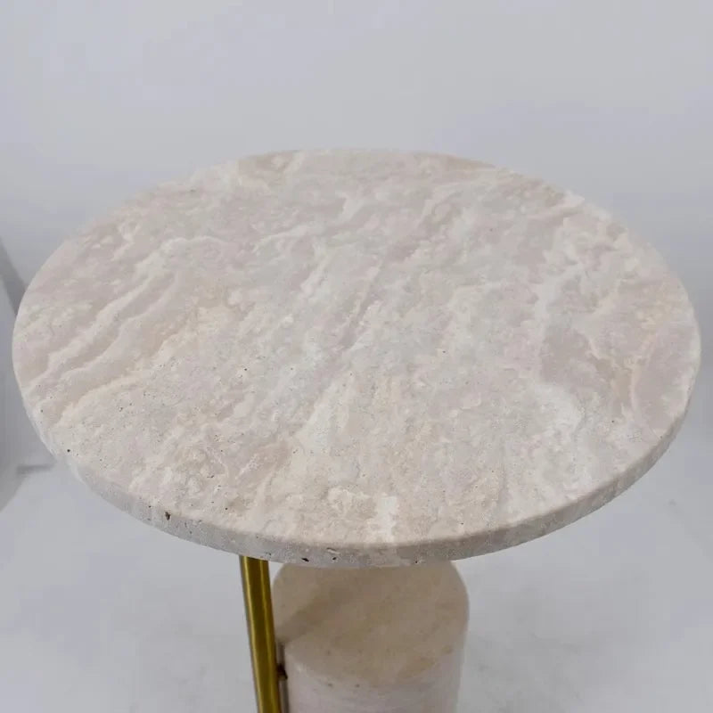 Coffee Table,Small Size Living Room Sofa Round Stone Travertine Side Coffee Table For Restaurant Hotel