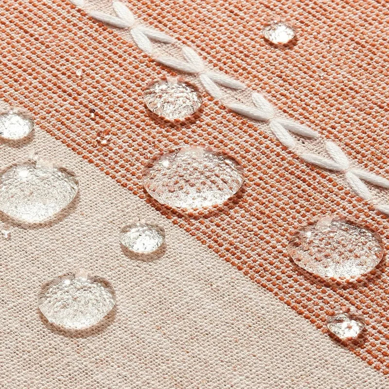 Contrast Linen Table Cloth Rectangle Table Cloths 60x104 Inch Orange, Farmhouse Style Heavy Weight Burnt Orange Fall Tablecloth