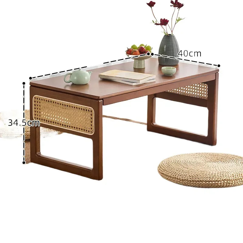 Foldable Bamboo Tea Table Minimalist Floor-Standing Low Coffee Table Multi-Purpose Tatami Desk Compact and Stylish Laptop Tables
