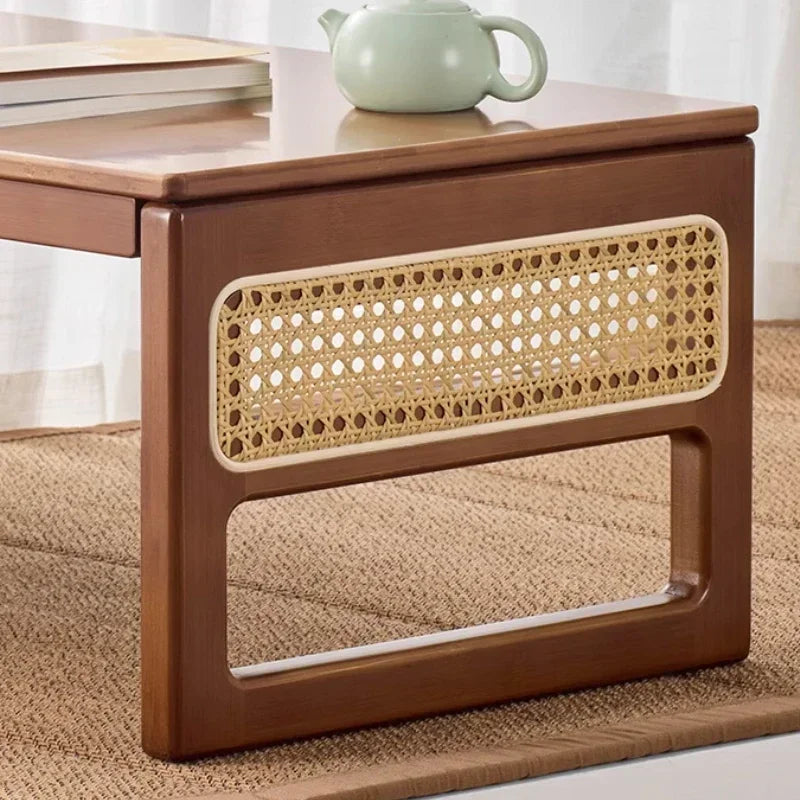 Foldable Bamboo Tea Table Minimalist Floor-Standing Low Coffee Table Multi-Purpose Tatami Desk Compact and Stylish Laptop Tables