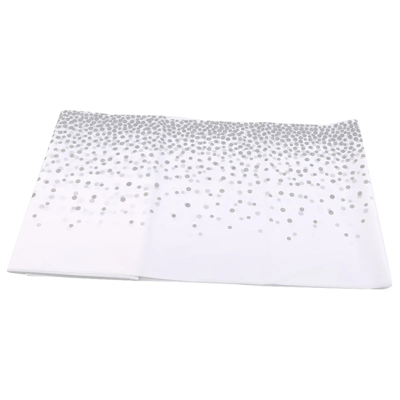 Tablecloth Decoration Supplies Bronzing Black Dots Disposable Birthday Wedding Golden Rose Gold Silver Banquet Tablecloth